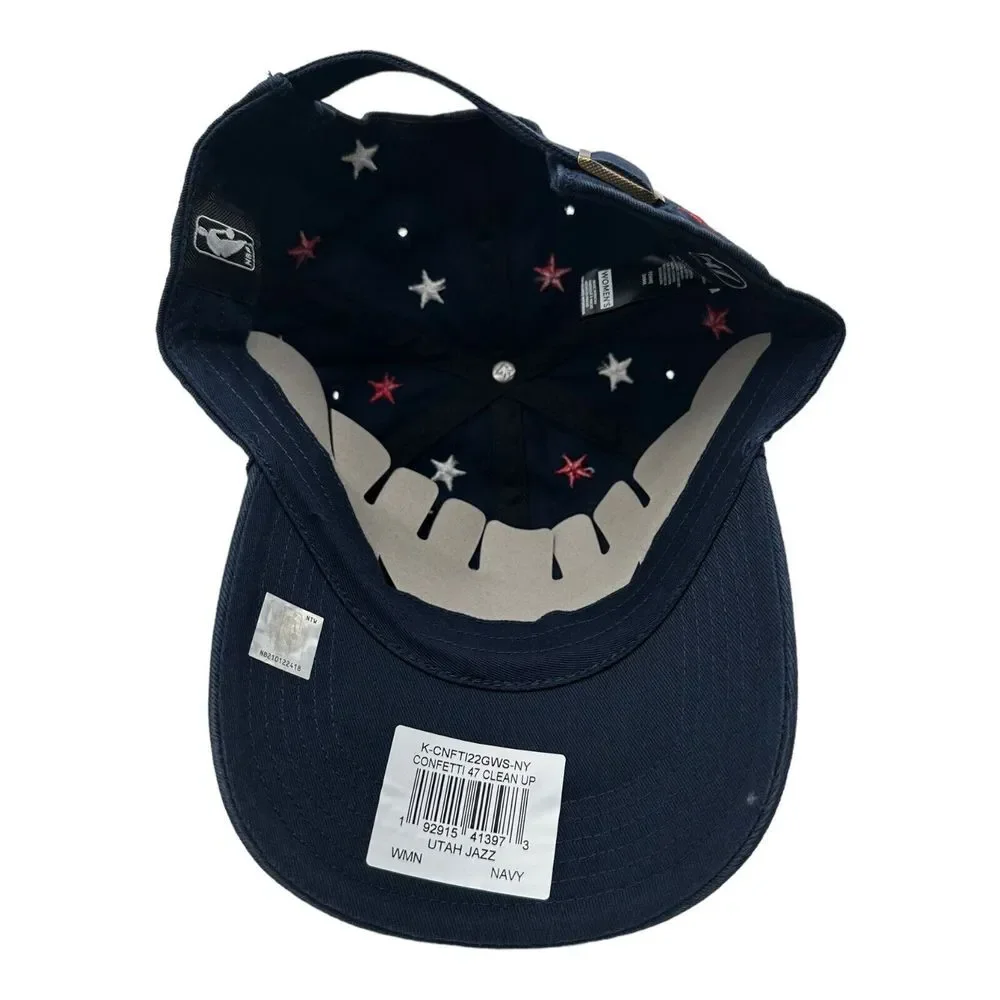 NWT Women's 47 Brand Clean Up‎ Utah Jazz NBA Confetti Stars Adjustable Hat Cap